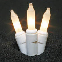 Load image into Gallery viewer, 100Lt Minilights 5" Spacing Brown Cord Clear Bulbs 42' Connector 