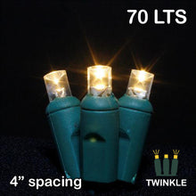 Load image into Gallery viewer, LED 70LT TWINKLE Polka Dot Light String - Green Wire - Pack of 1 or 24 String